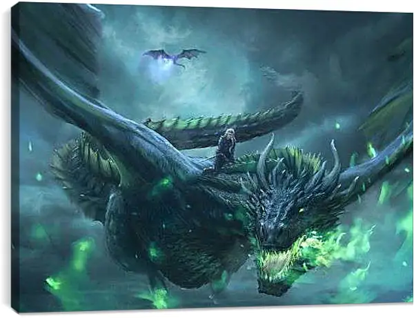 Постер на подрамнике - Дейeнерис и Дракон