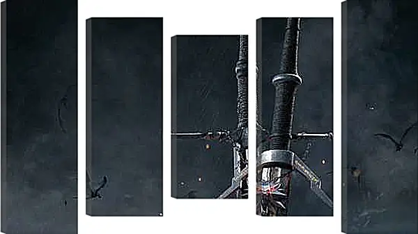 Модульная картина - The Witcher (Ведьмак), стальной и серебряный мечи Геральта