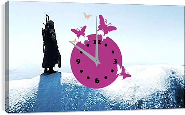 Часы картина - The Witcher 3 (Ведьмак), Геральт на снежной вершине