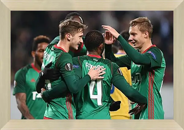 Картина в раме - Празднование гола. Локомотив Москва. Lokomotiv Moscow