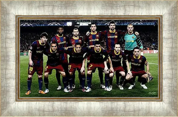 Картина в раме - Фото перед матчем ФК Барселона. FC Barcelona