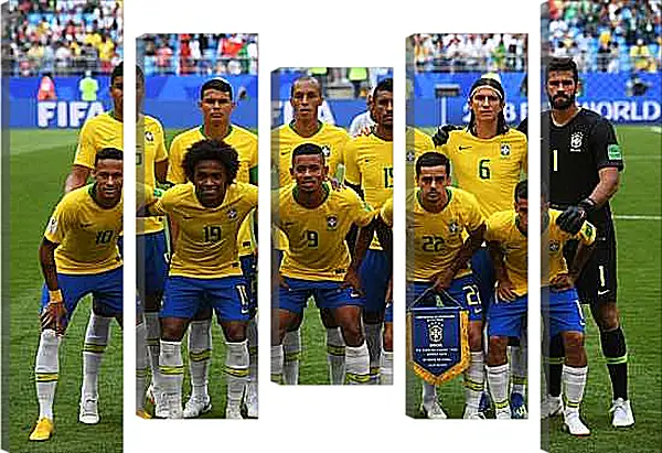 Модульная картина - Фото перед матчем сборной Бразилии по футболу