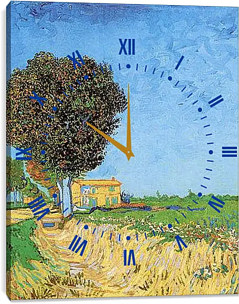 Часы картина - A Lane near Arles. Винсент Ван Гог