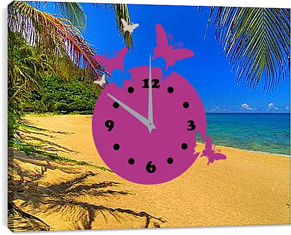 Часы картина - Пляж