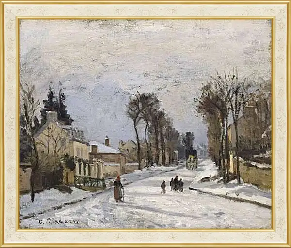 Картина в раме - Дорога в Версаль в Лувесьенне. Камиль Писсарро