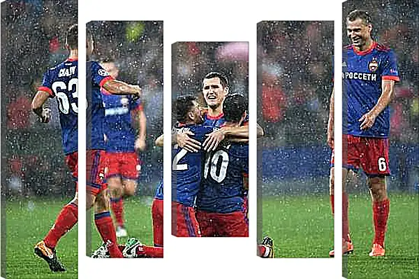 Модульная картина - Празднование гола. ФК ЦСКА Москва. FC CSKA Moscow