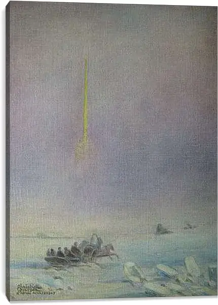 Постер на подрамнике - St-Petersbourg, sur la glace de la Neva. Иван Айвазовский