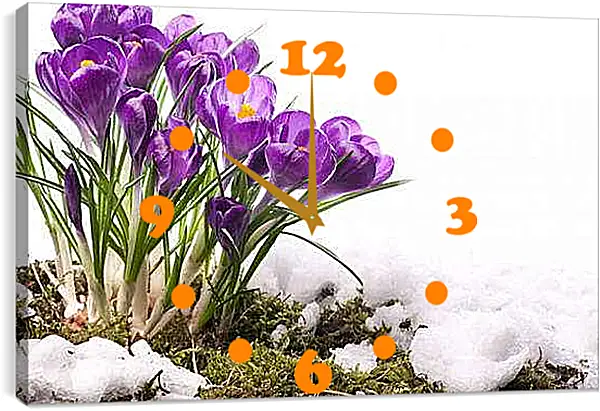 Часы картина - Цветочки