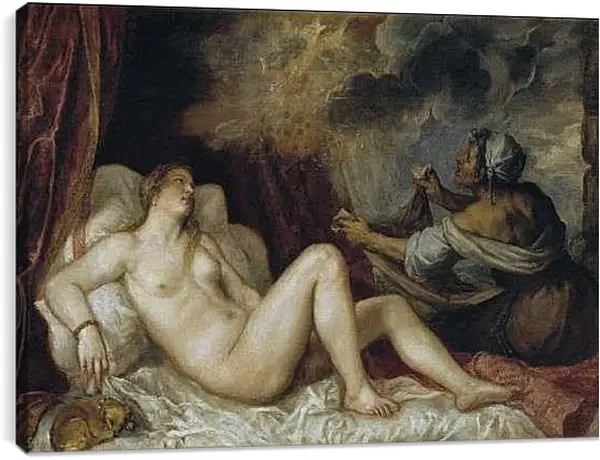 Постер на подрамнике - Даная. Тициан Вечеллио