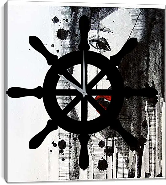 Часы картина - Абстракция, лицо девушки