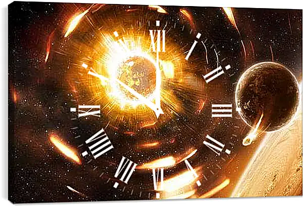 Часы картина - Взрыв солнечный