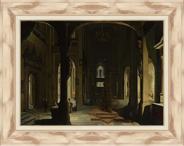 Картина в раме - Interior of a Church at Night. Стенвейк Хармен Ван