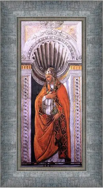 Картина в раме - Portrait of the pope, Staint Sixtus II. Сандро Боттичелли