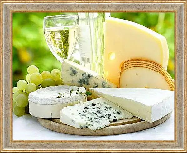 Картина в раме - Ассорти сыров. Сырное изобилие.