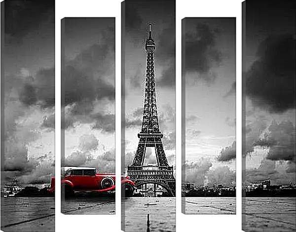 Модульная картина - Красный автомобиль