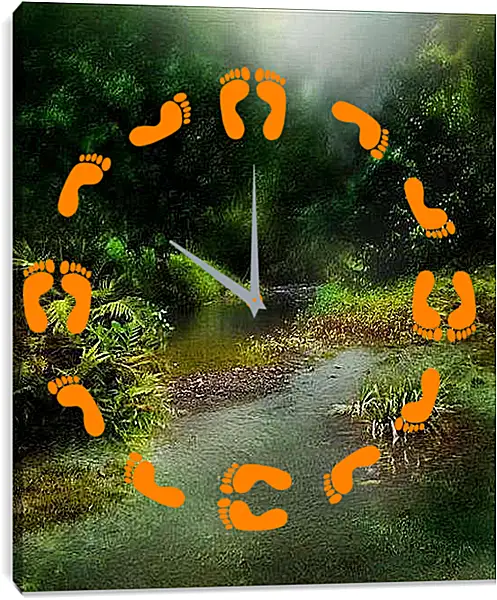 Часы картина - Небольшая речушка