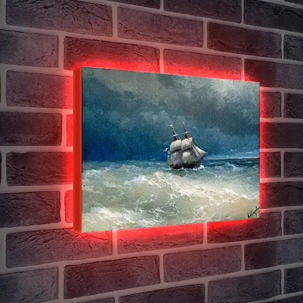 Лайтбокс световая панель - Бурное море. Иван Айвазовский