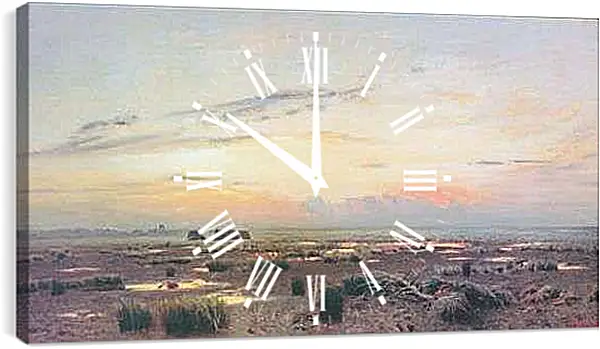 Часы картина - Вечерний марш. Левитан Исаак