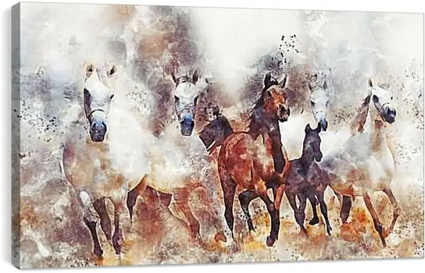 Постер на подрамнике - Лошадки