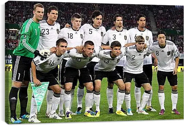 Постер на подрамнике - Фото перед матчем сборной Германии по футболу