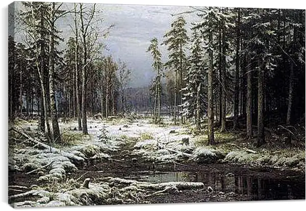 Постер на подрамнике - Первый Снег. Иван Шишкин