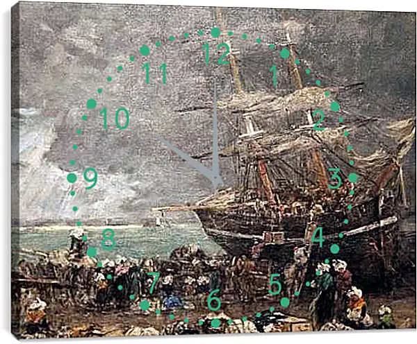Часы картина - Return of the Terre-Neuvier. Эжен Буден