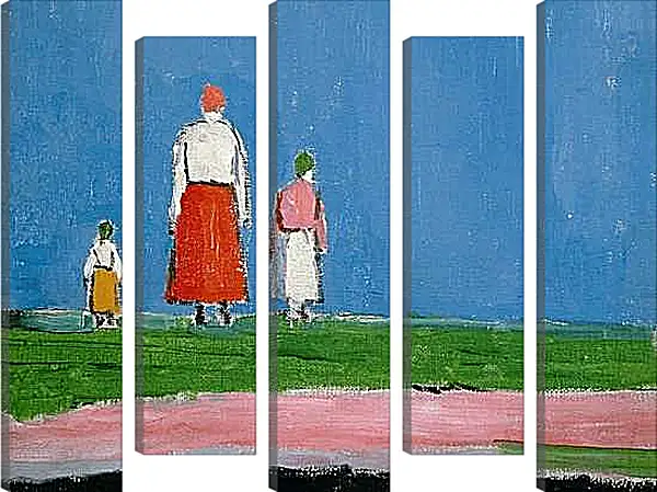 Модульная картина - Трое в поле. Малевич Казимир