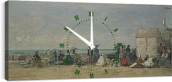 Часы картина - Beach Scene, Trouville (1) Эжен Буден