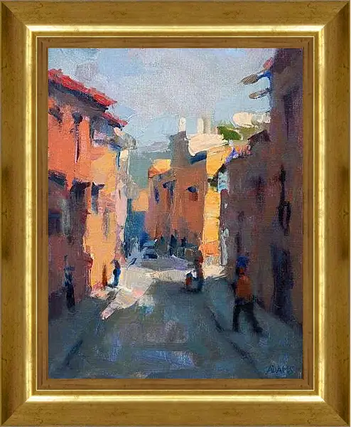 Картина в раме - Южная улочка
