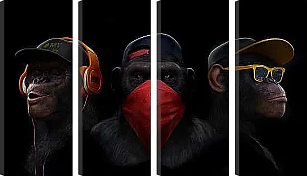 Модульная картина - Три обезьяны