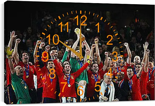 Часы картина - Сборная Испании чемпионы мира по футболу