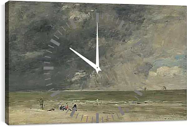 Часы картина - Beach Scene, Trouville. Эжен Буден