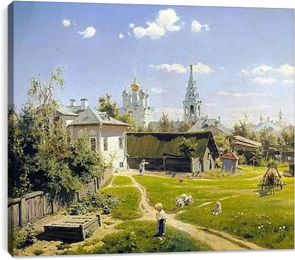 Постер на подрамнике - Московский дворик. Поленов Василий