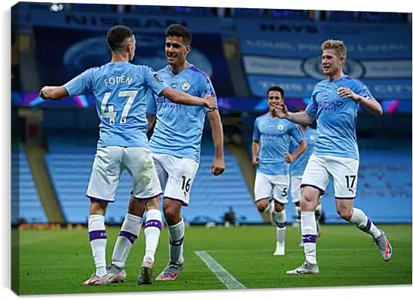 Постер на подрамнике - Празднование гола. Манчестер Сити. Manchester City