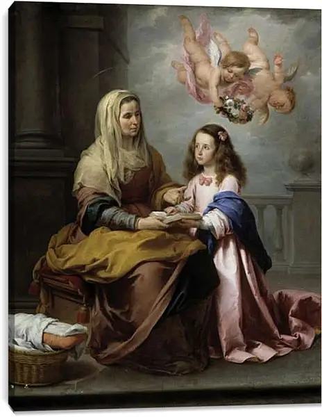 Постер на подрамнике - Детство Марии. Бартоломе Эстебан Мурильо