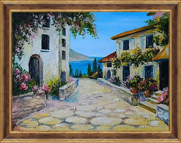Картина в раме - Греческая улица