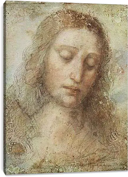 Постер на подрамнике - Голова Христа. Леонардо да Винчи