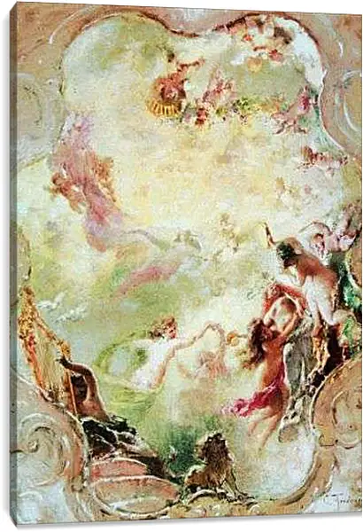 Постер на подрамнике - Эскиз росписи потолка для особняка П. Маковский Константин