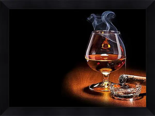 Картина в раме - Коньяк и сигара. Вечерние Ароматы.