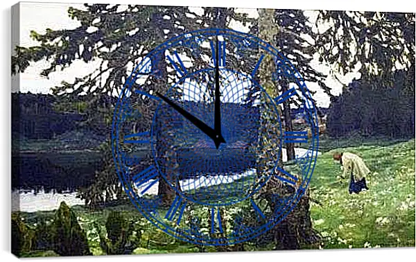 Часы картина - Озеро. Виктор Васнецов