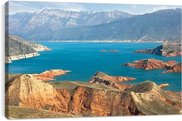 Постер на подрамнике - Скалистая местность озера. Байкал