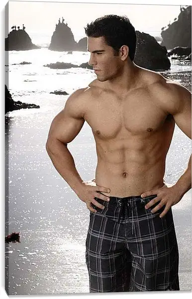 Постер на подрамнике - Мужчина на побережье