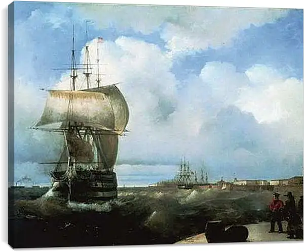 Постер на подрамнике - Большой рейд в Кронштадте. Иван Айвазовский
