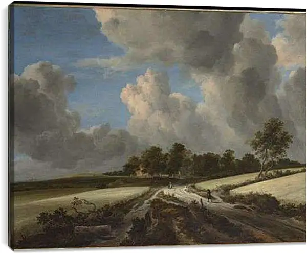 Постер на подрамнике - Wheat Fields. Якоб ван Рейсдал