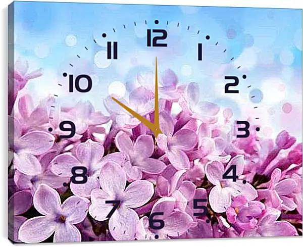 Часы картина - Лепестки сирени