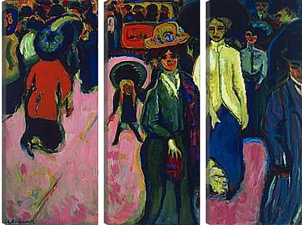 Модульная картина - Street, Dresden. Эрнст Людвиг Кирхнер