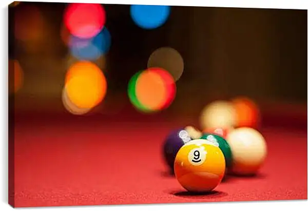 Постер на подрамнике - Бильярдные шары разных цветов