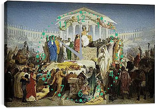 Часы картина - The Age of Augustus - The Birth of Christ. Жан-Леон Жером