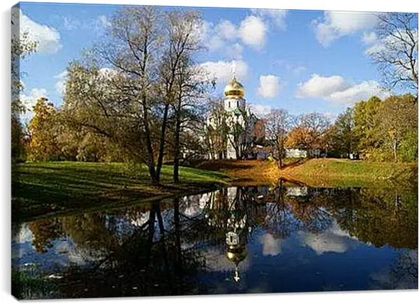 Постер на подрамнике - Церковь возле речки