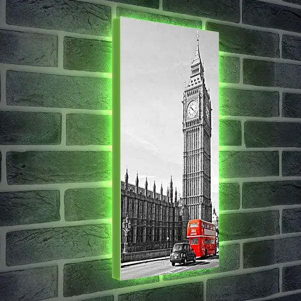 Лайтбокс световая панель - Биг-Бен и красный автобус